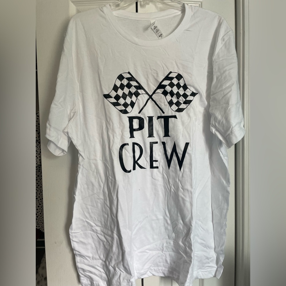 Racing Pit Crew T-Shirt white 2XL unisex